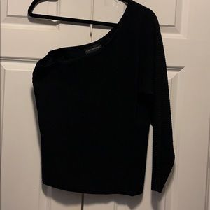 Lane Bryant one shoulder black top
